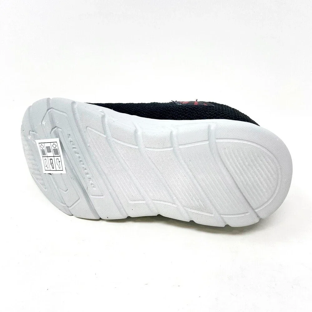 Skechers Boys Comfy Flex Mini Trainer Black Red Blue Toddler Size 6 Sneakers